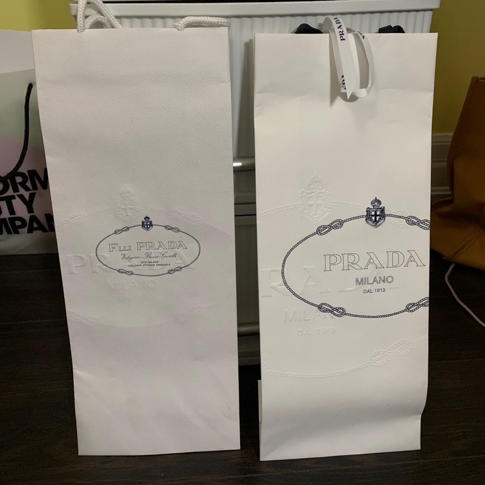 Prada long paper bags x 2